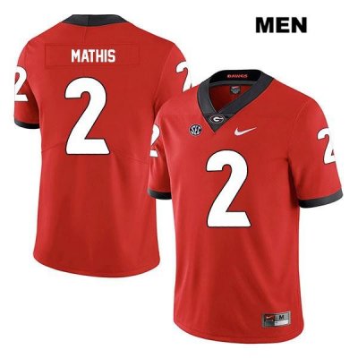 Men's Georgia Bulldogs NCAA #2 D'Wan Mathis Nike Stitched Red Legend Authentic College Football Jersey AKG5454BU
